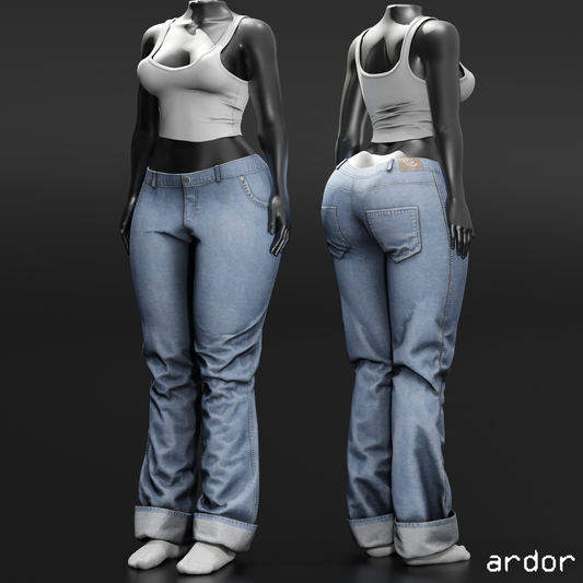 ardor* - women's cuffed jeans & tank top