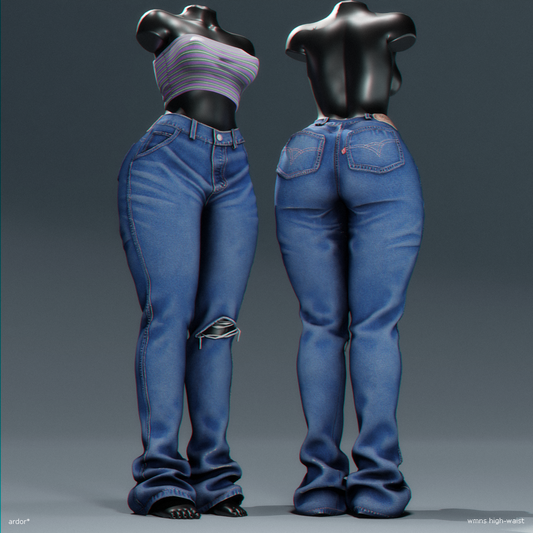 [SecondLife] ardor* - high waist jeans + crop top