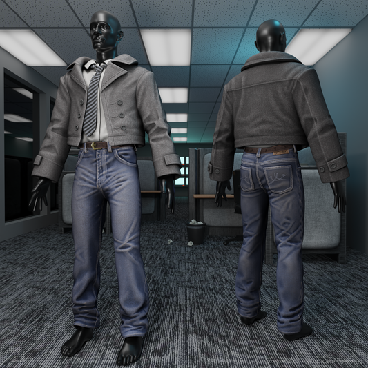 ardor* pea coat & belt barn jeans