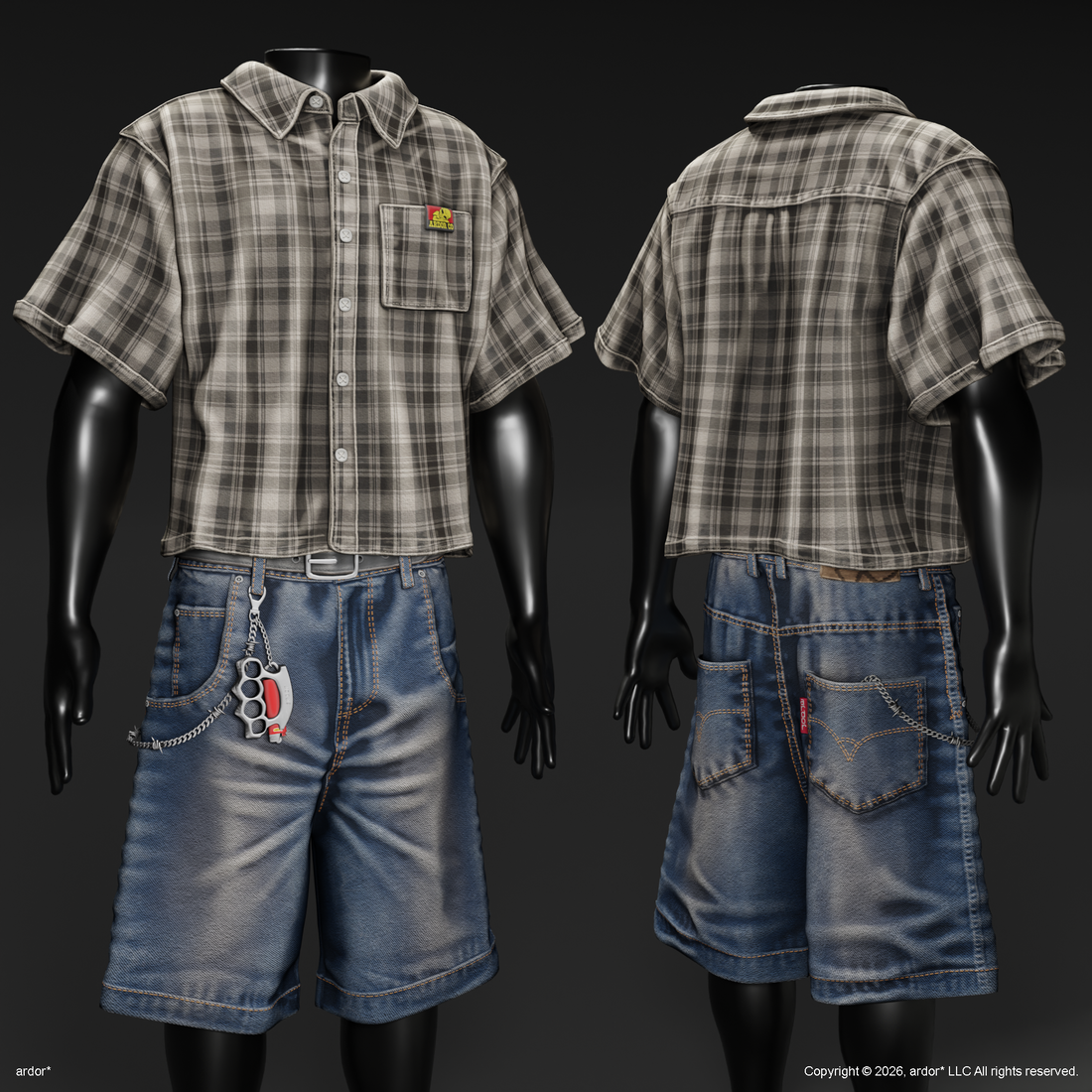 ardor* - mechanic shirt + barbwire shorts @ALPHA event.