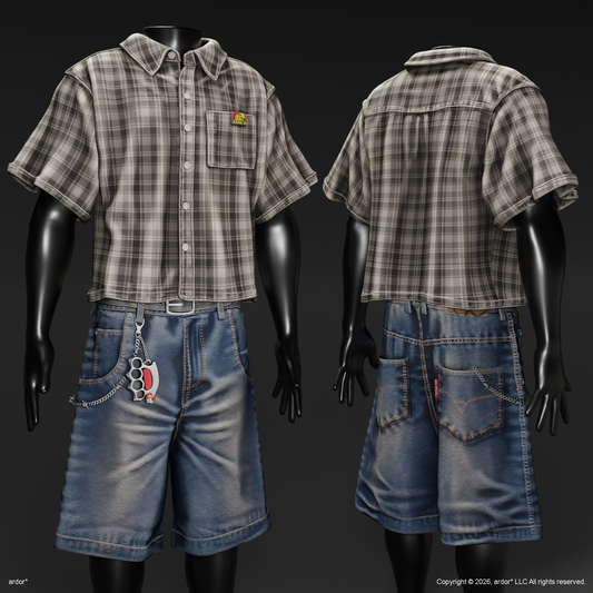 ardor* - mechanic shirt + barbwire shorts @ALPHA event.